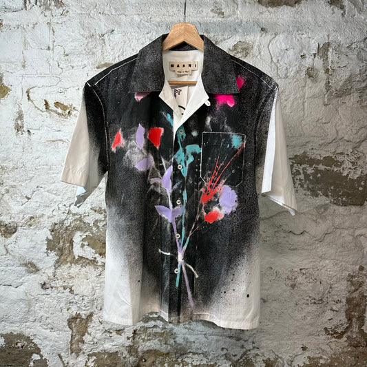 Marni Multicolor Button Up Shirt White Sz S