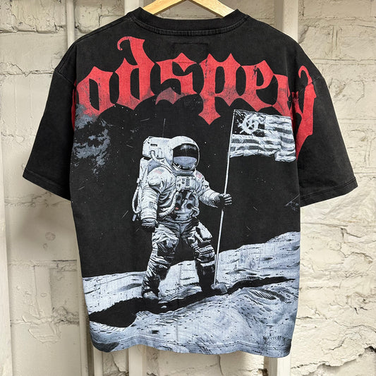 God Speed Black Astronaut T-Shirt Sz S