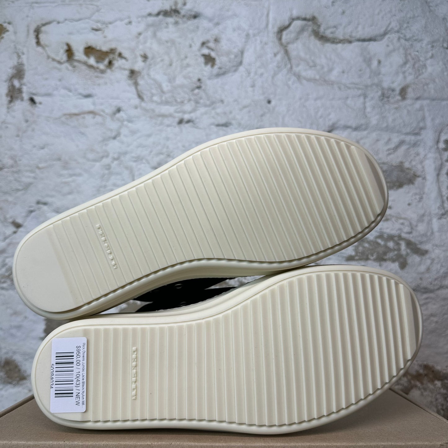 Rick Owens Jumbo Lace Black Nylon Milk Sneaker