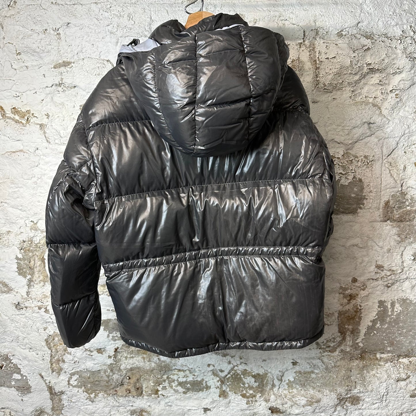 Moncler Abbaye Guibbotto Grey Puffer Jacket Sz M (3)
