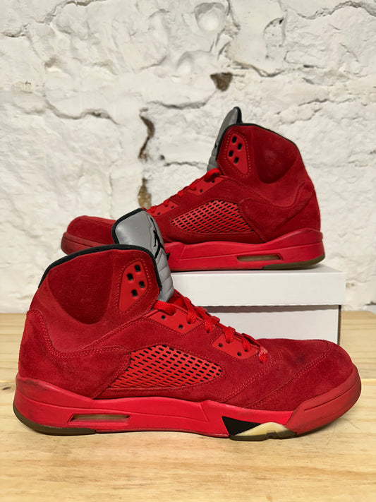 Air Jordan 5 Red Suede Sz 14