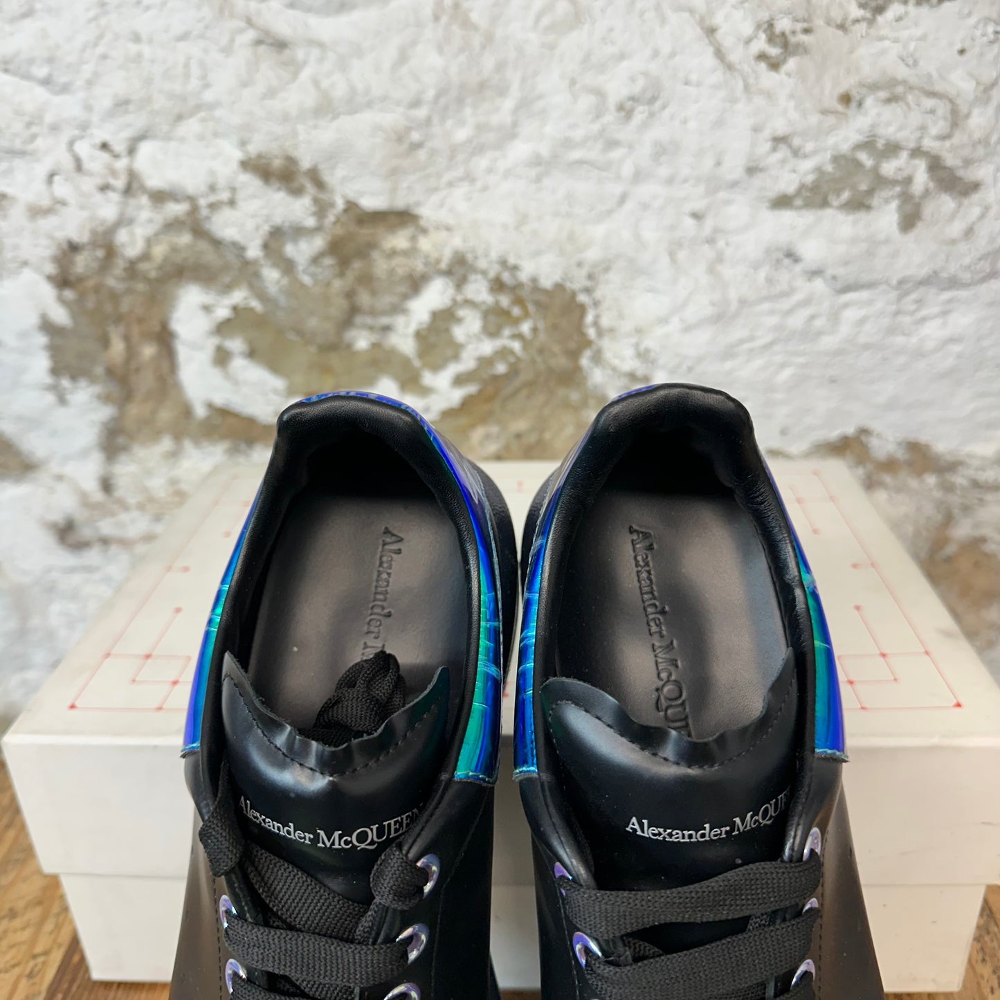 Alexander Mcqueen Iridescent Tab Black Sneaker Sz 10 (43)