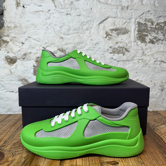 Prada Americas Cup Green Rubber Sneaker Sz 7 (40) DS