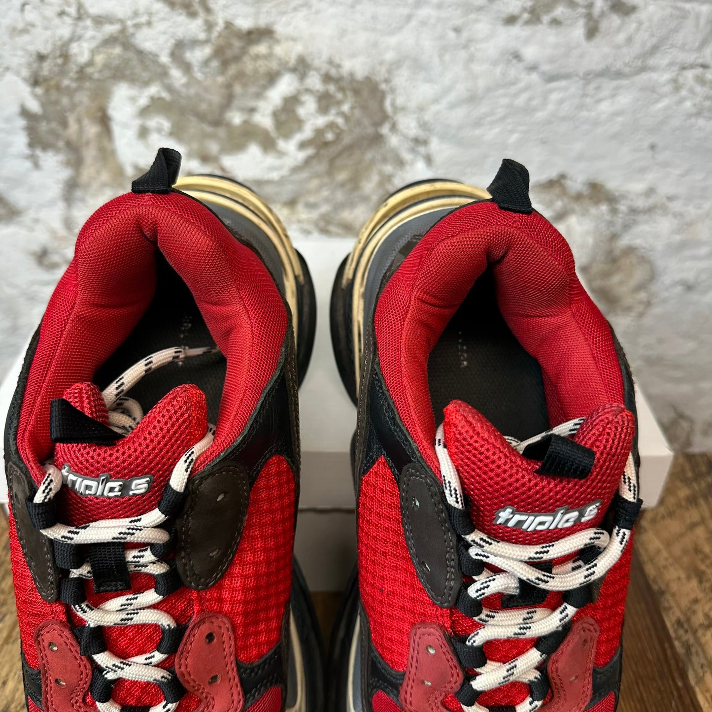 Balenciaga Triple S Red Black Gray Sz 10 (43) No Box