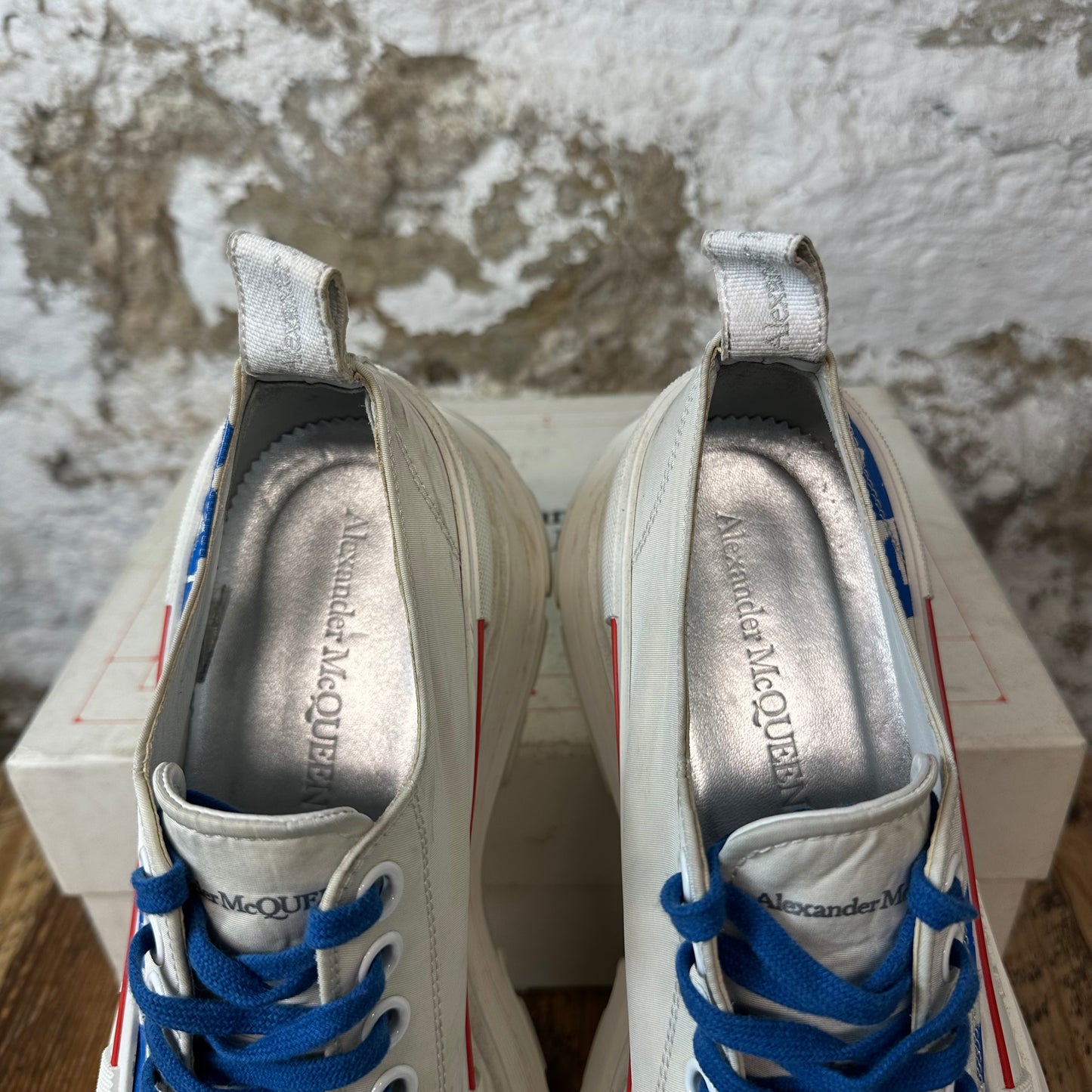 Alexander Mcqueen Blue Spell White Tread Boot Low Sz 10 (43)