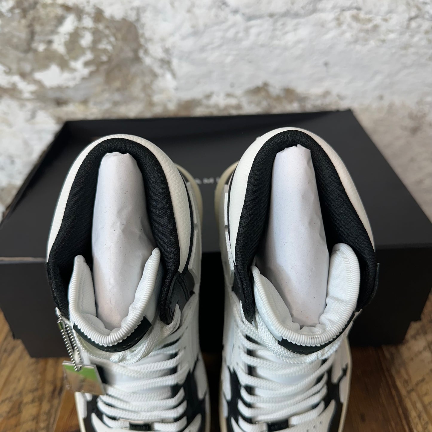 Amiri High White Skeleton Black White Sneaker Sz 8 (41) DS
