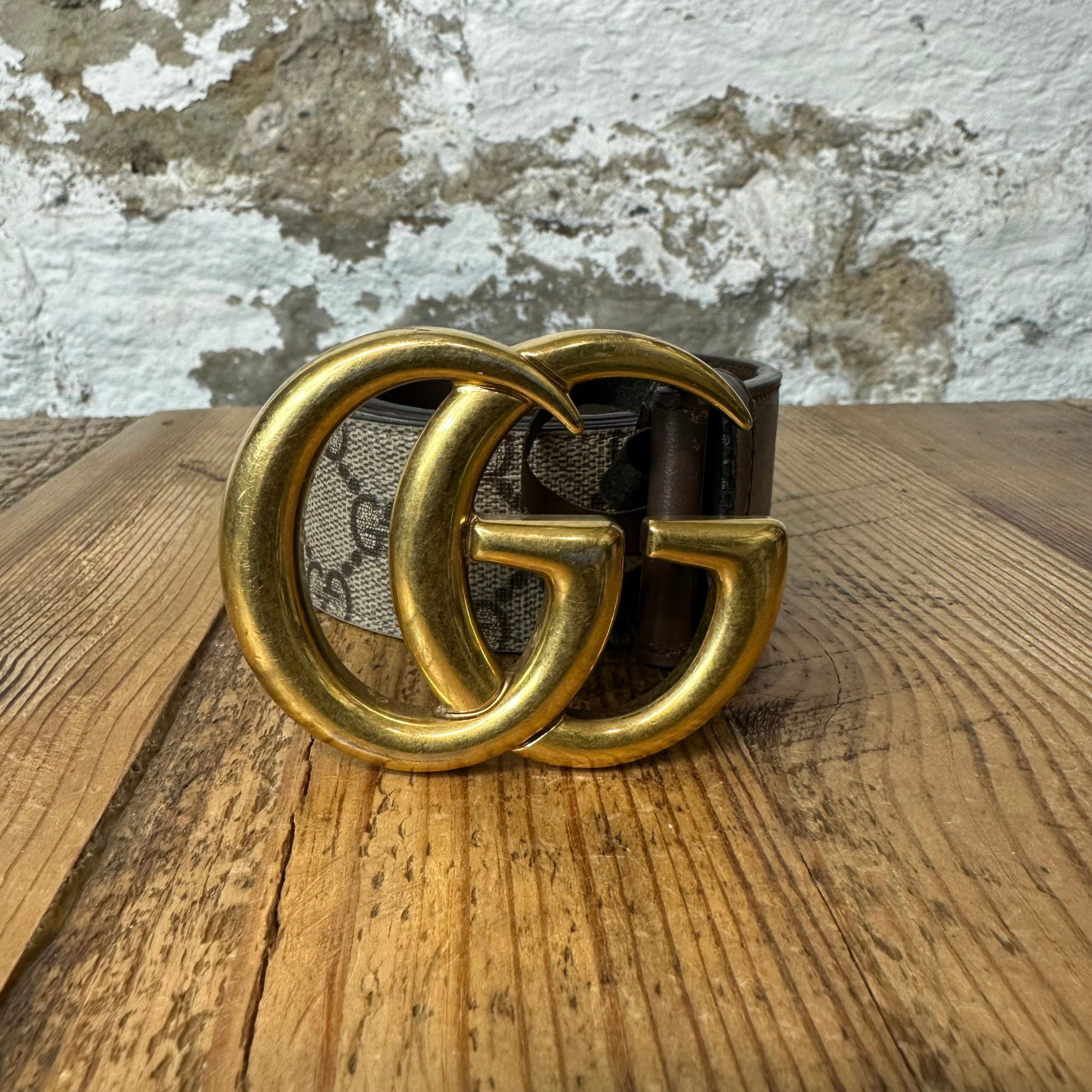 Gucci GG Monogram Tan Belt Sz (85/34)