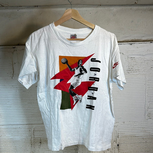 Nike Air Jordan White Single Stitch Tee Sz S (Youth L)