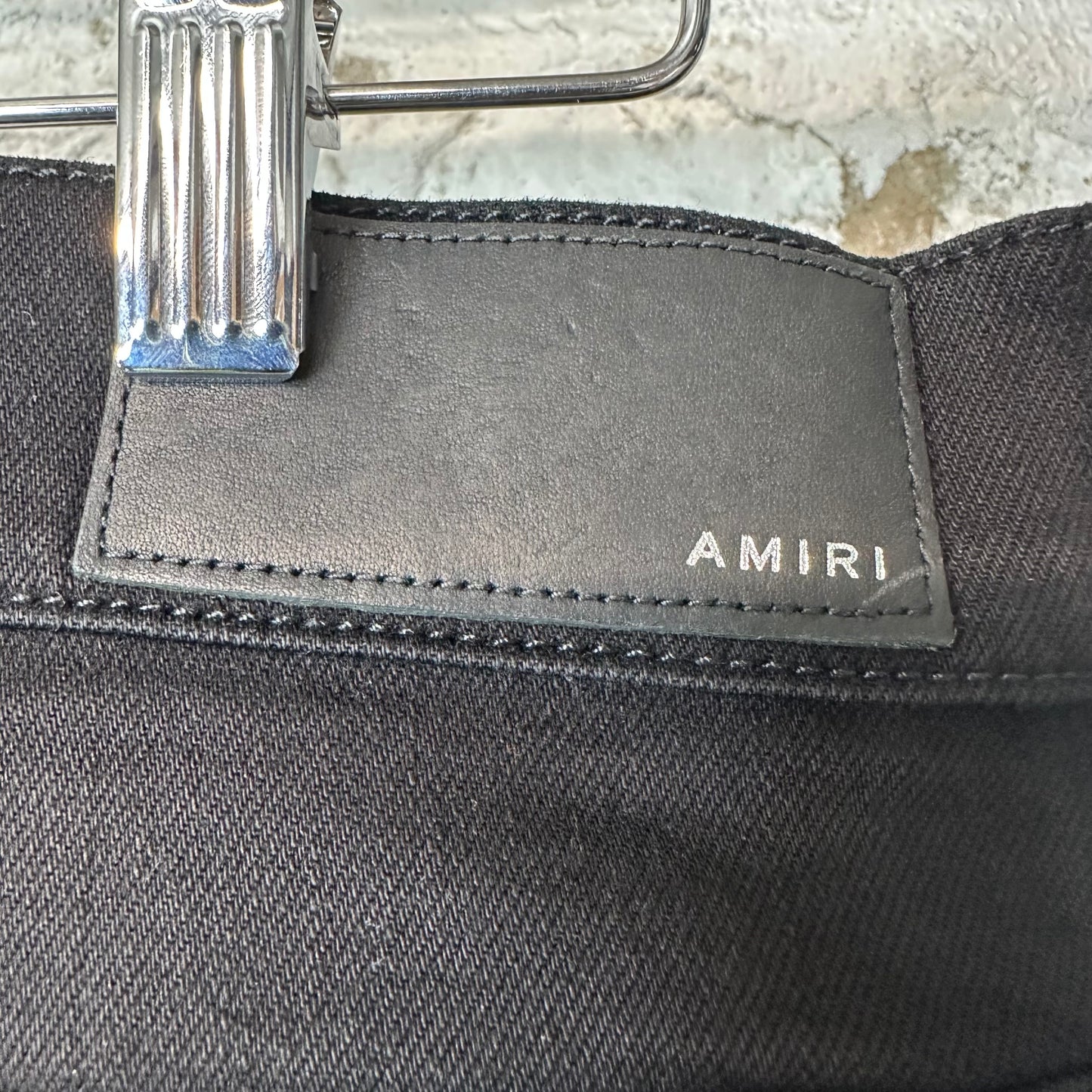 Amiri MX1 Brown Suede Black Denim Jeans Sz 33