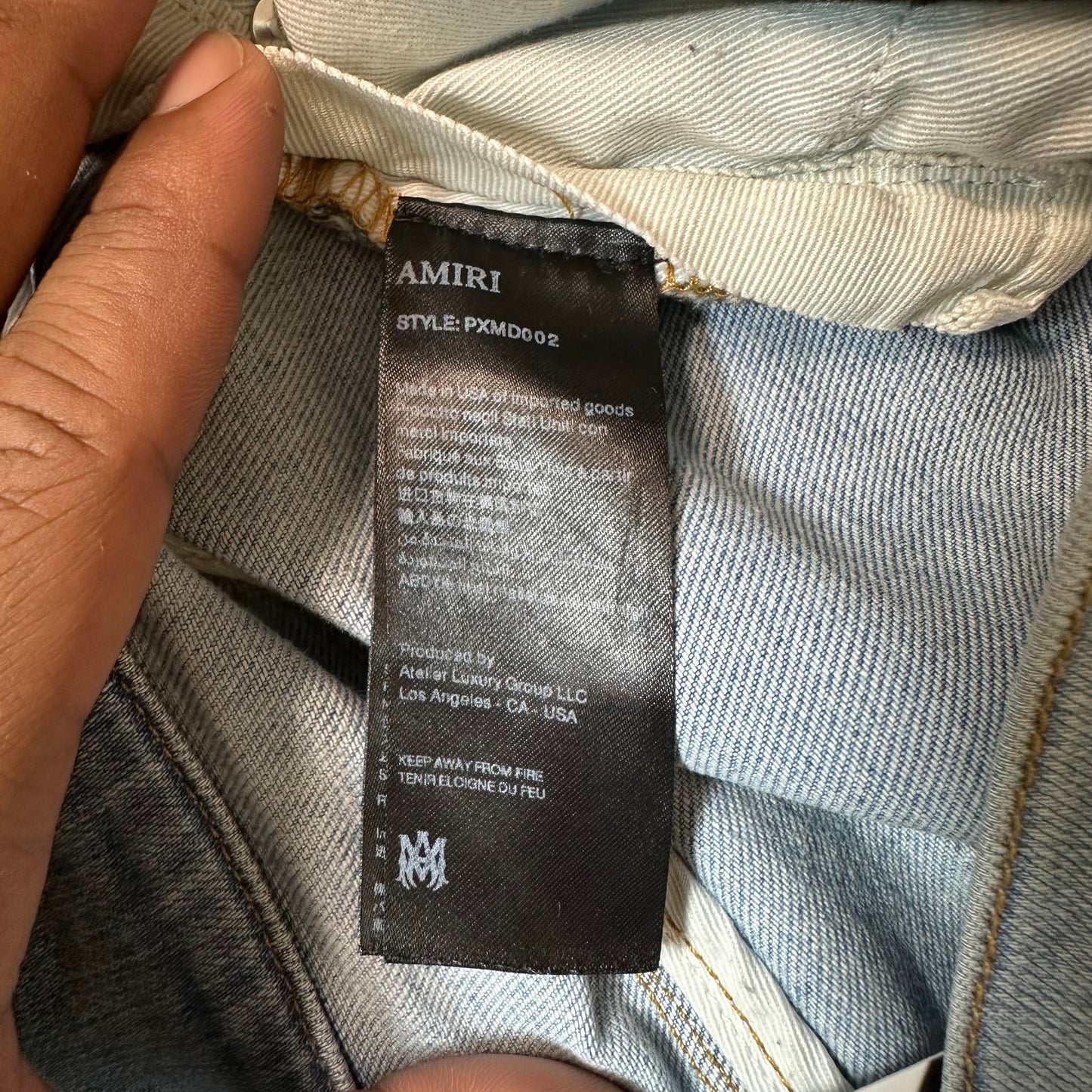 Amiri Plain Light Blue Denim Jeans Sz 28
