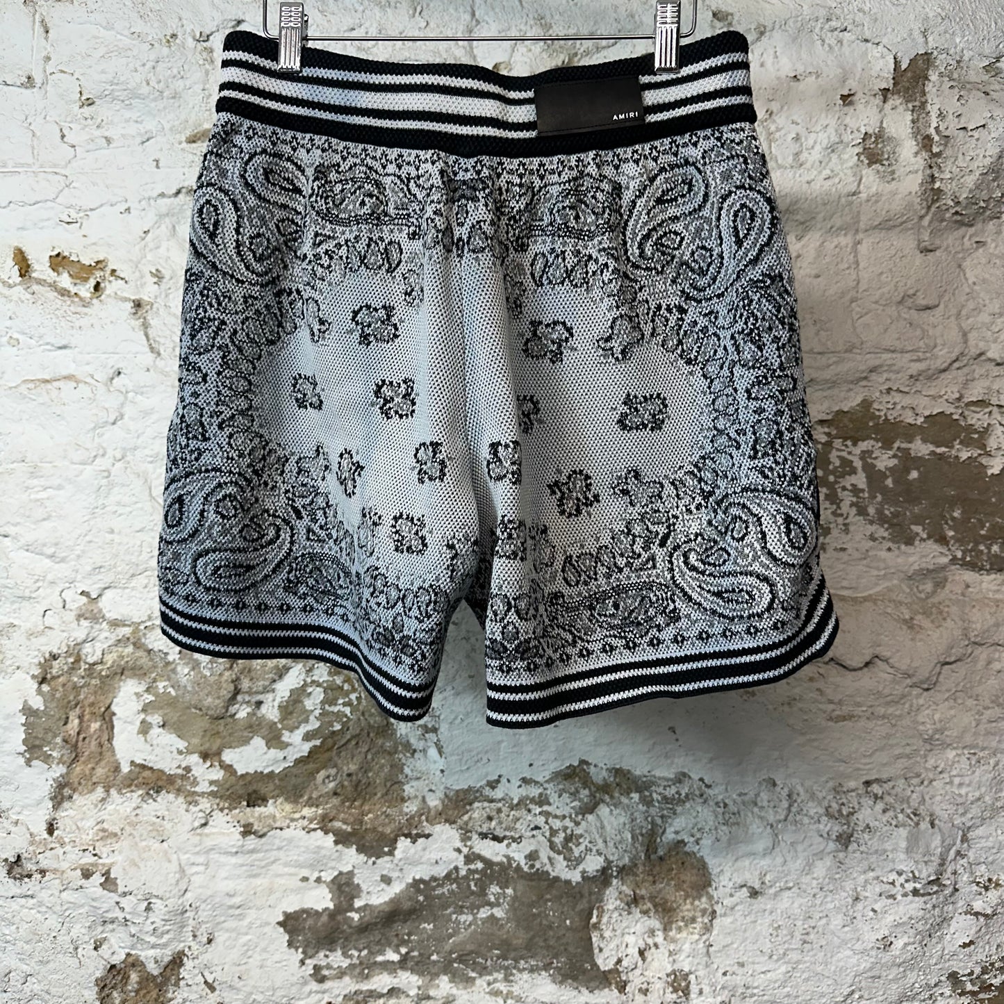 Amiri Blue Paisley Knit Shorts Sz M