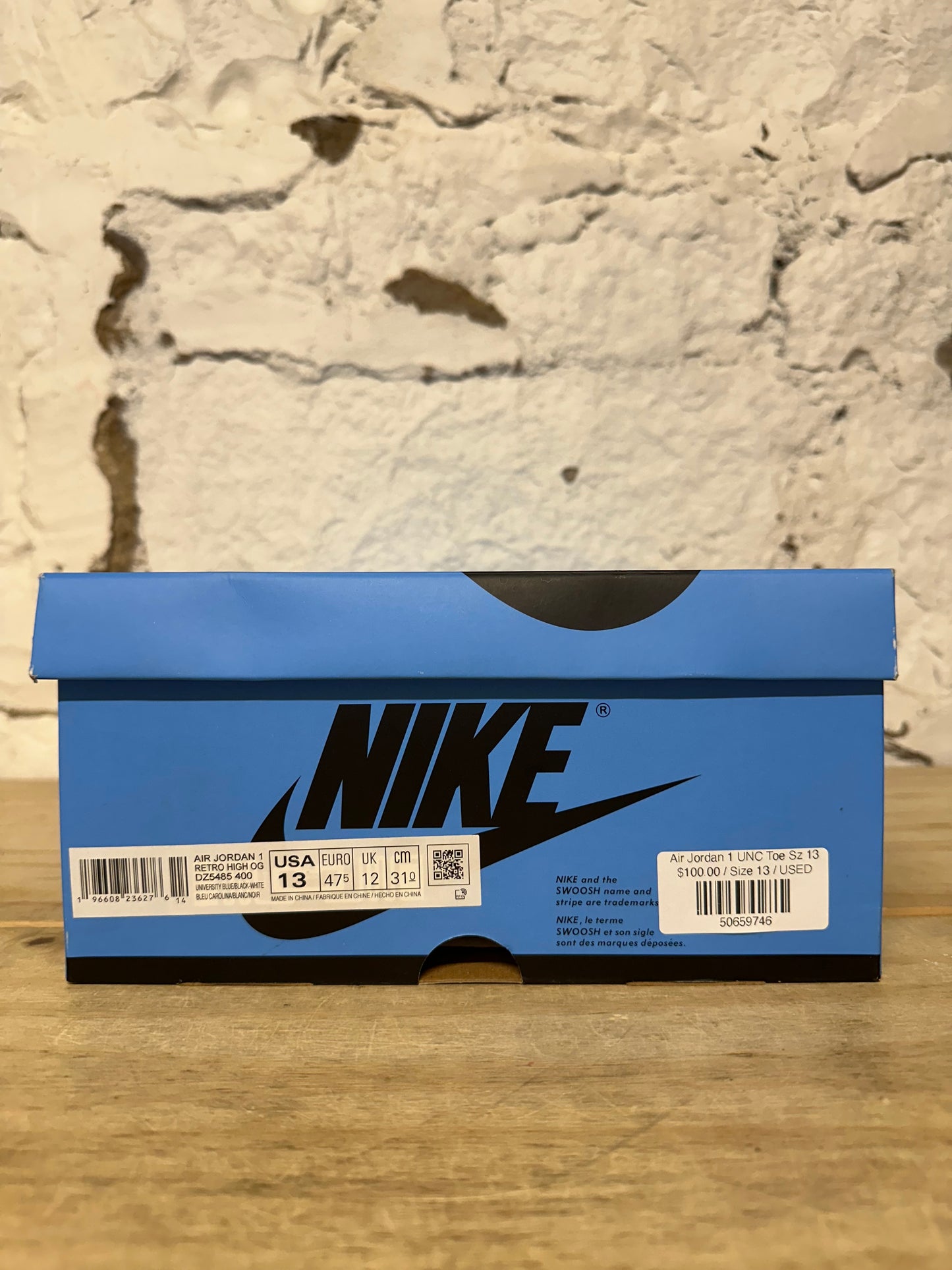 Air Jordan 1 High UNC Toe Sz 13