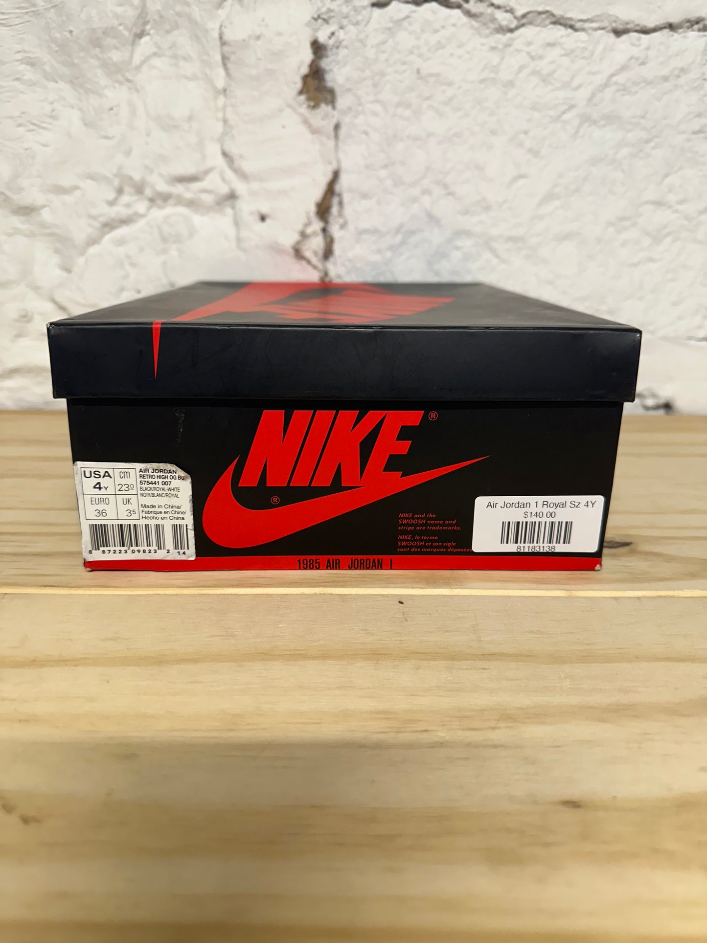 Air Jordan 1 High Royal Sz 4Y