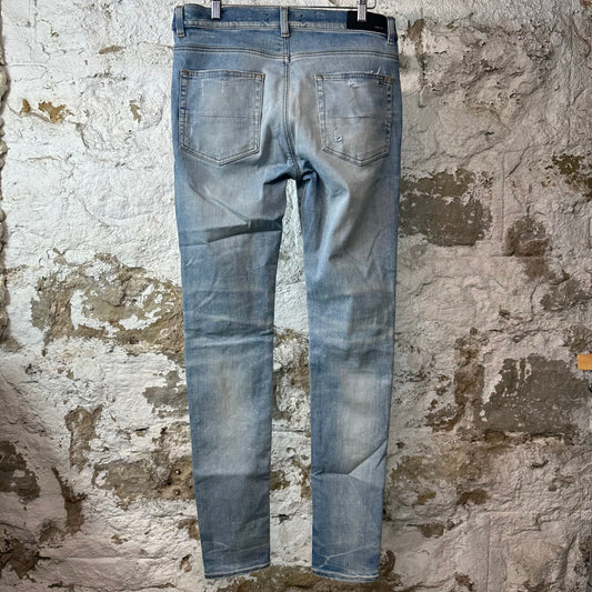 Amiri MX1 Cracked Orange Blue Denim Jeans Sz 32