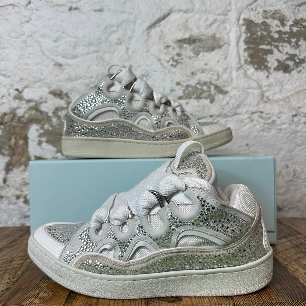 Lanvin Curb Rhinestone White Sneaker