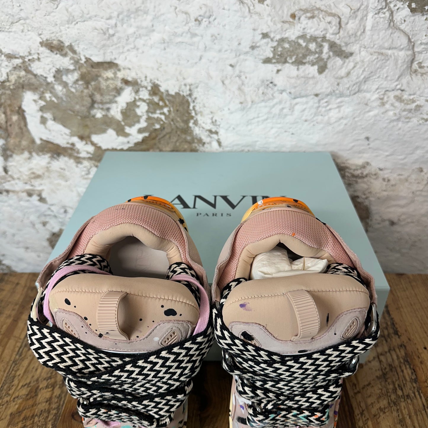 Lanvin Curb Paint Splatter Pink Sneaker