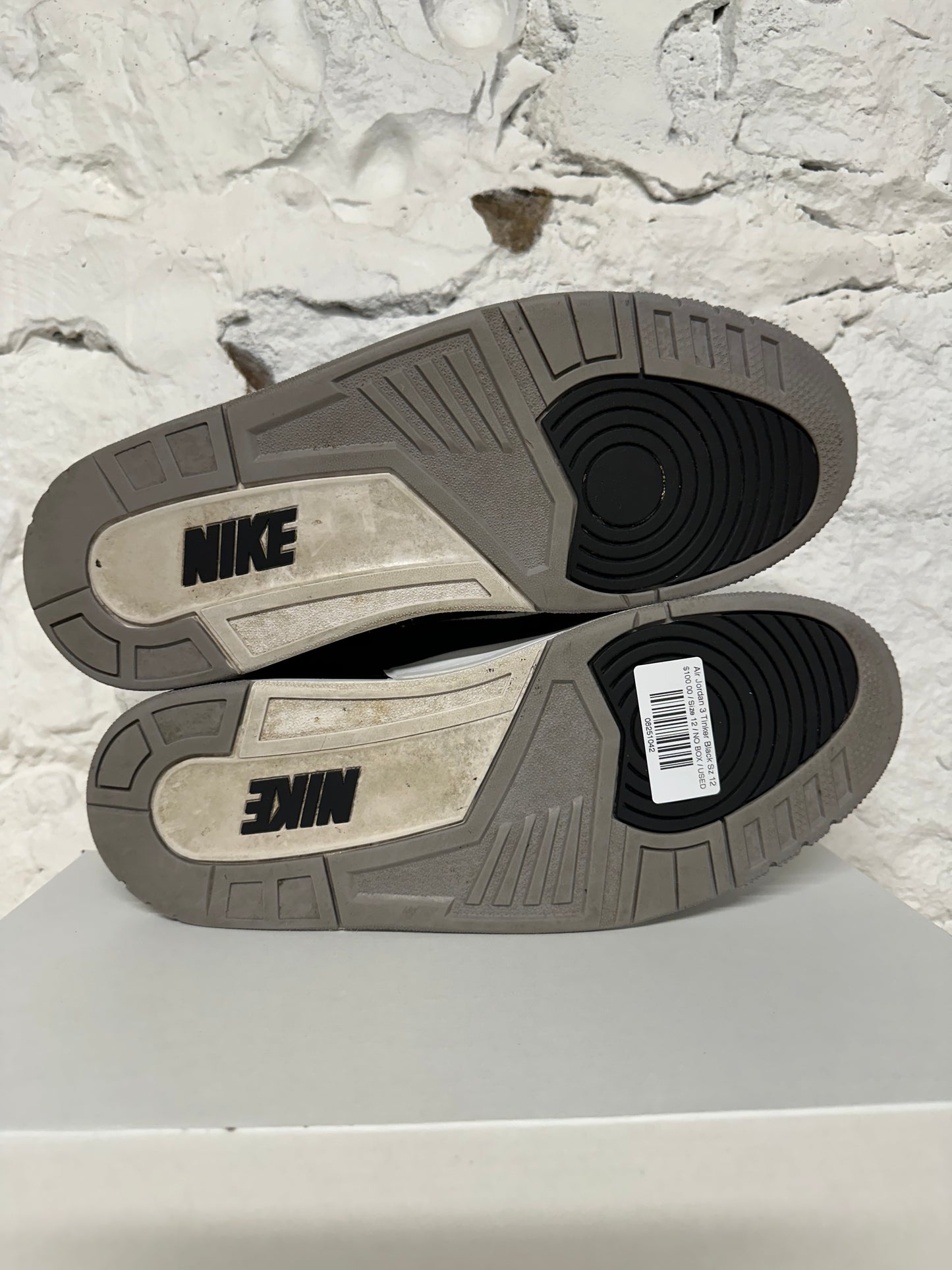 Air Jordan 3 Tinker Black Sz 12