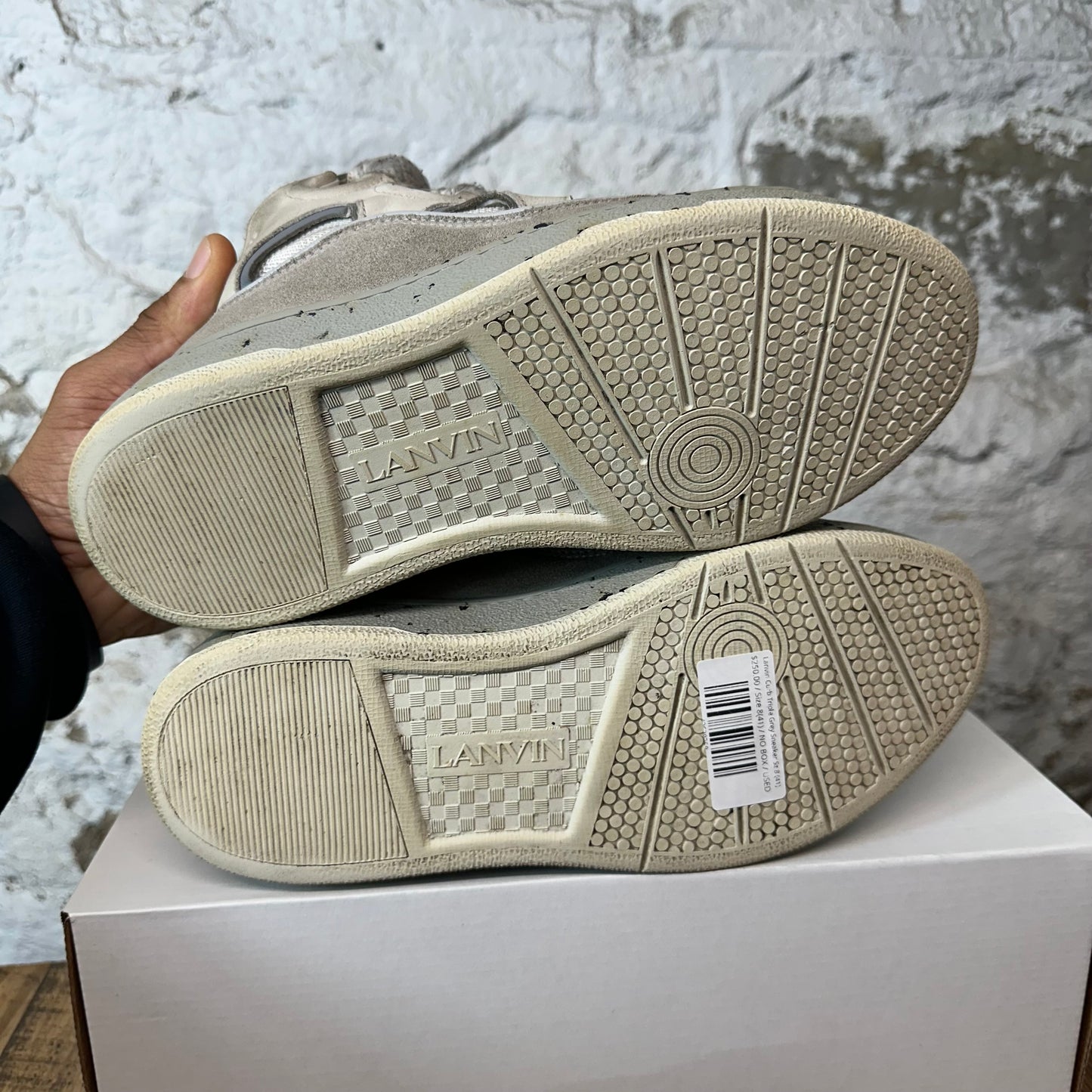 Lanvin Curb Triple Grey Sneaker Sz 8 (41)