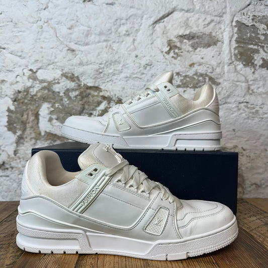 Louis Vutton Triple White Leather Trainer Sneaker Sz 11 (9.5LV)