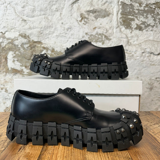 Prada Brushed Leather Studded Derby Sneaker Sz 7.5