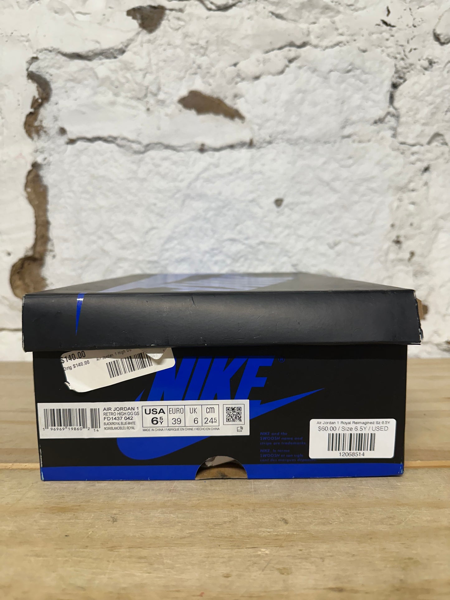 Air Jordan 1 High Royal Reimagined Sz 6.5Y