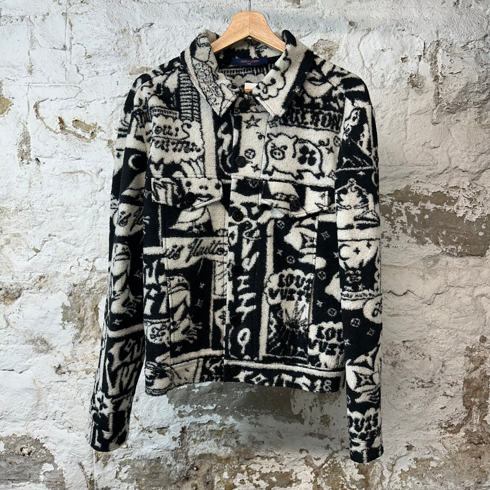 Louis Vuitton Comics Trucker Jacket Black White Sz M
