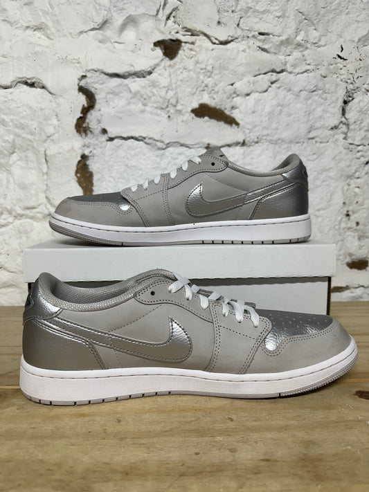 Air Jordan 1 Low Co.JP Metallic Silver Sz 13