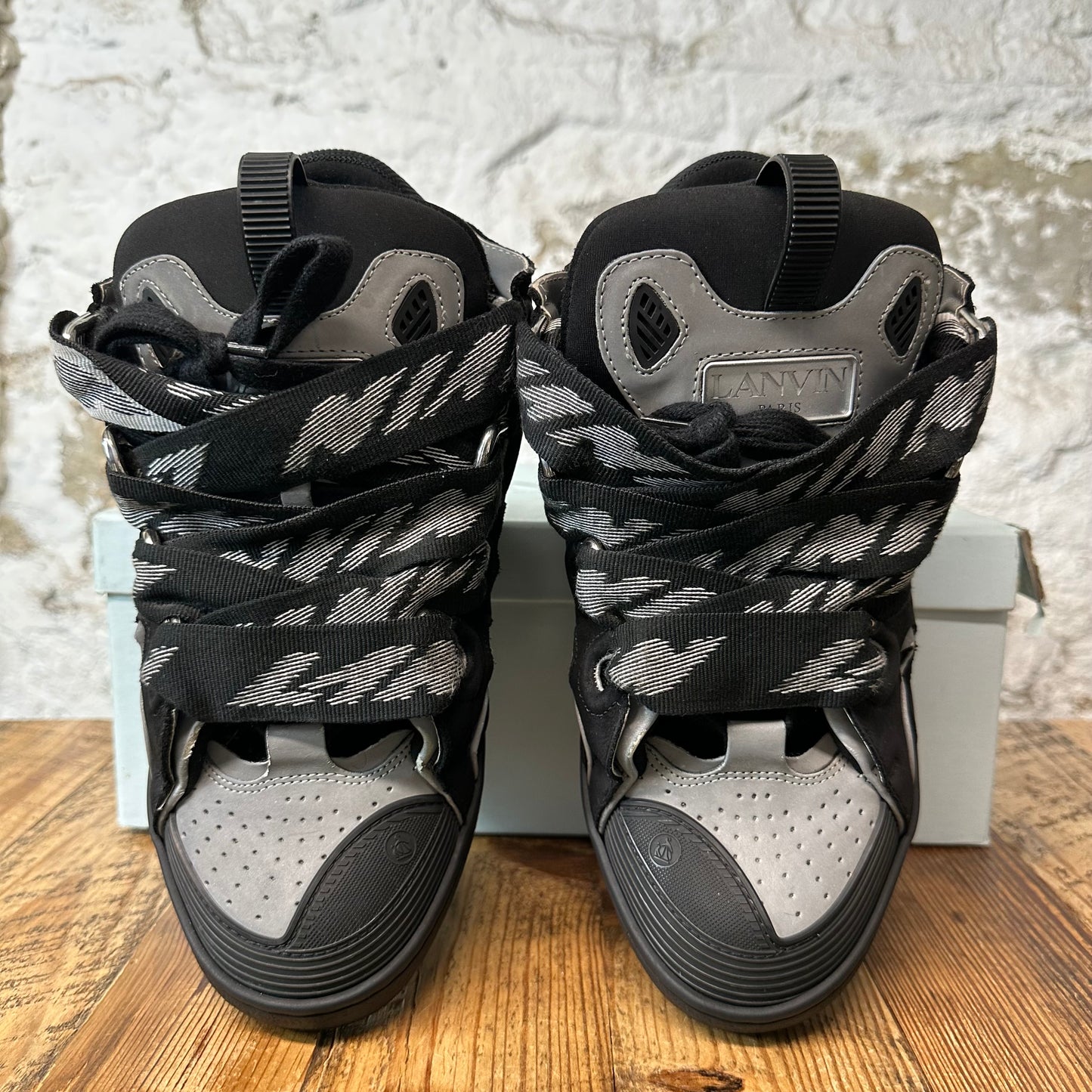 Lanvin Curb Black Grey 3M Sneaker Sz 9 (42)