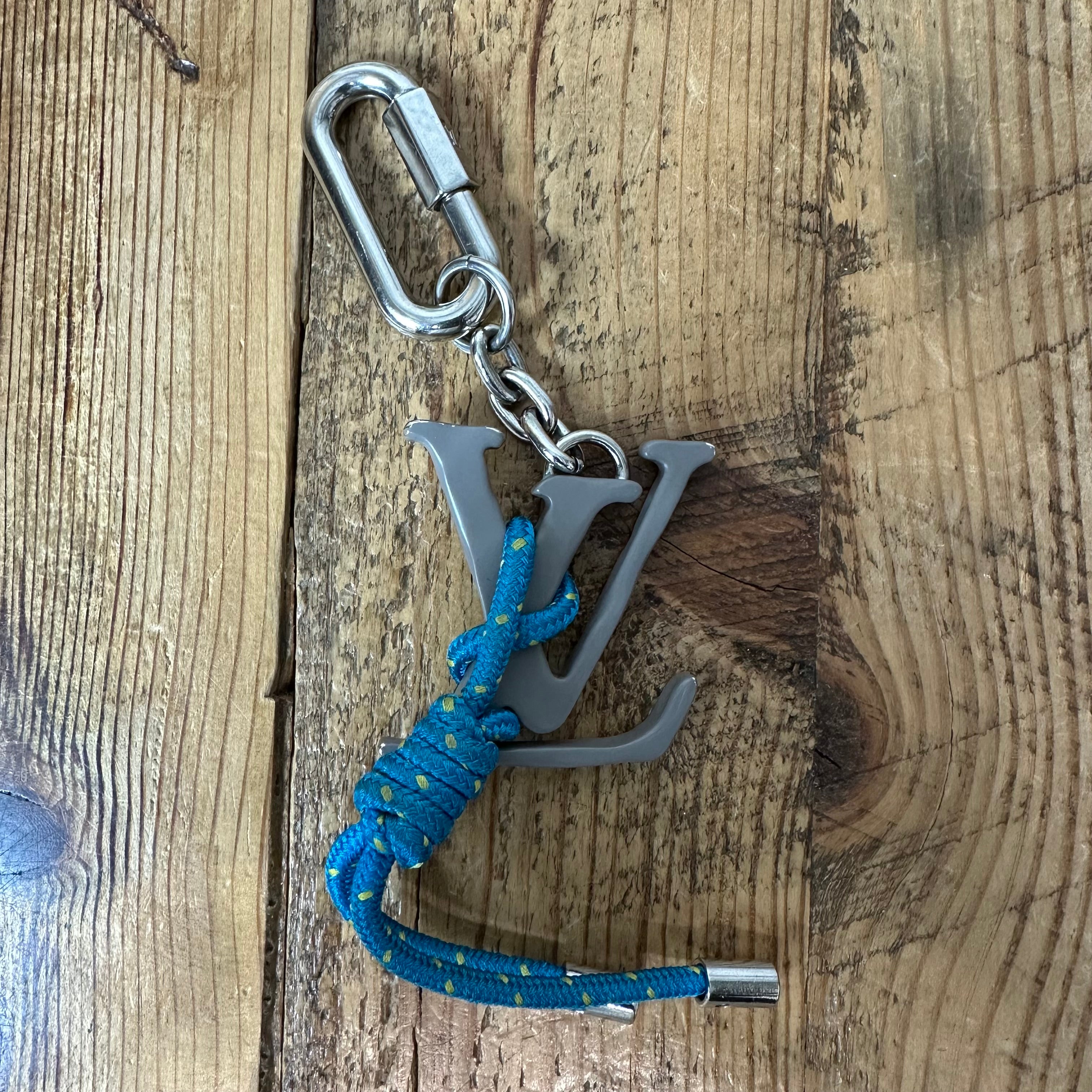 Louis Vuitton Teal Silver Carabiner Key Chain
