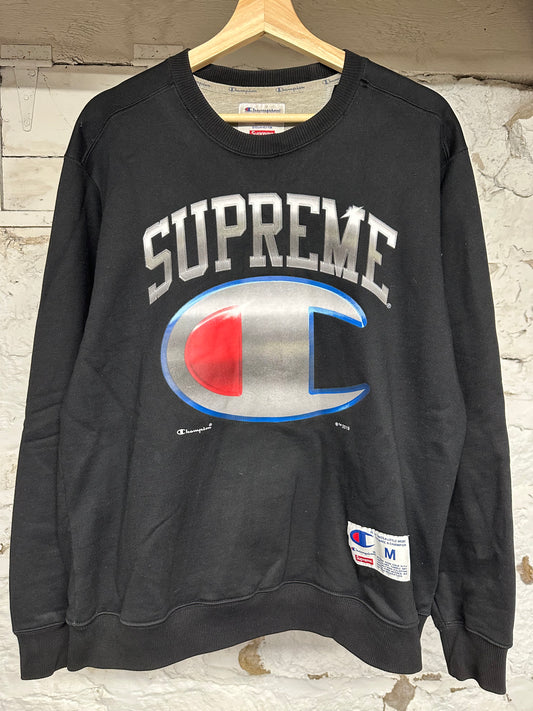 Supreme Champion Black Crewneck Sz M
