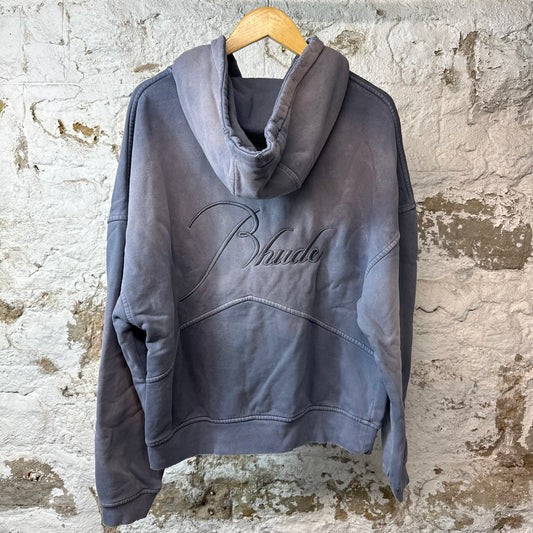 Rhude Script Faded Purple Zip Up Hoodie