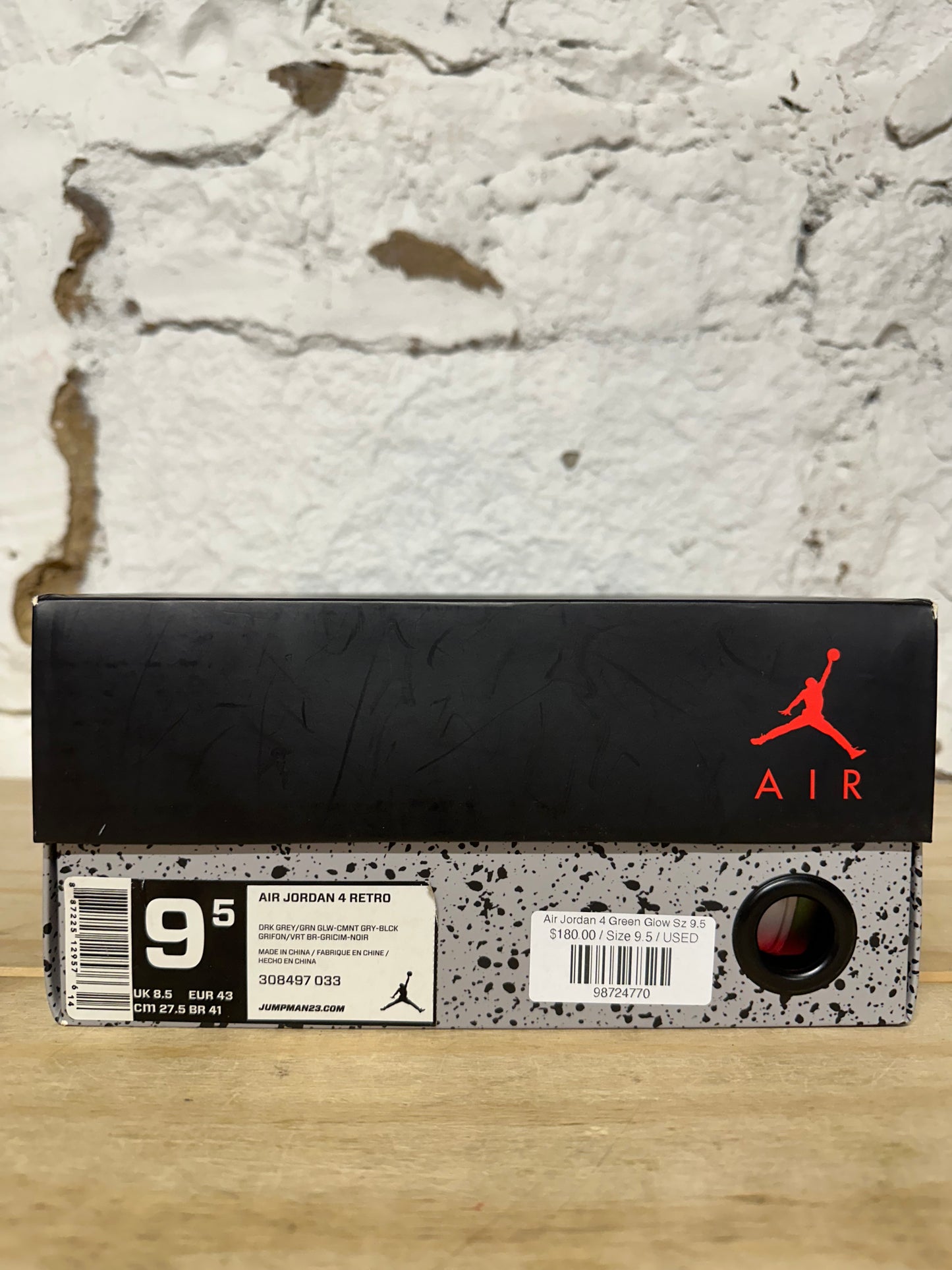 Air Jordan 4 Green Glow Sz 9.5
