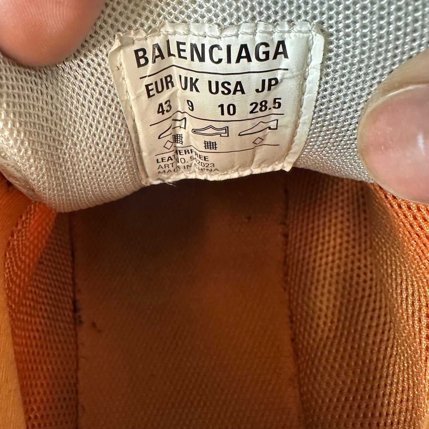 Balenciaga Track Runner White Cream Orange Sneaker Sz 10 (43)