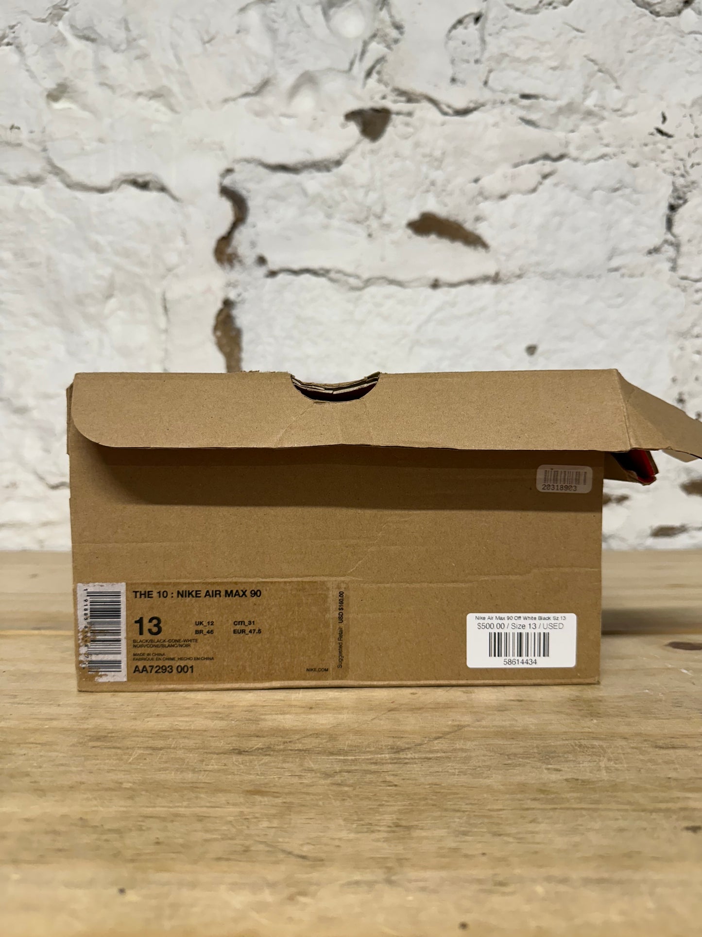 Nike Air Max 90 Off White Black Sz 13