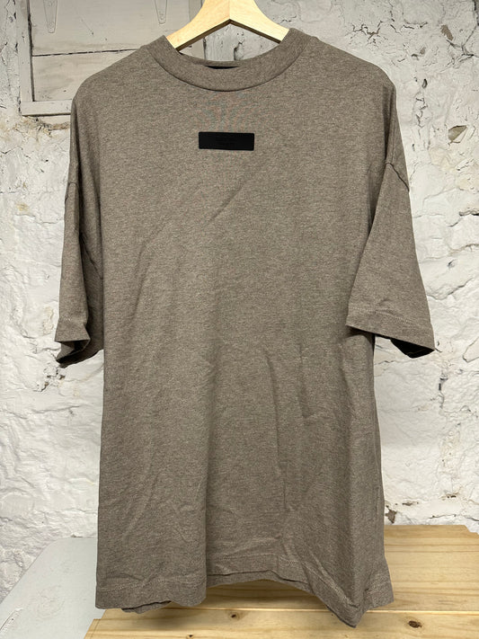 Fear of God Essentials Grey Rubber Logo T-shirt Sz S