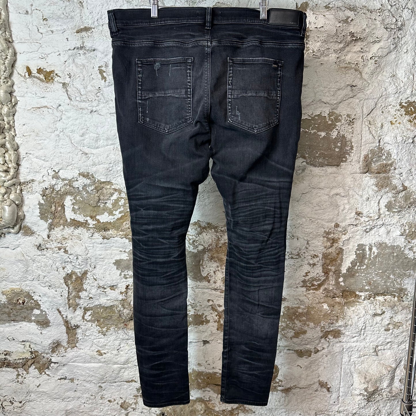 Amiri Sequen Thrasher Black Denim Jeans Sz 40