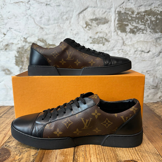 Louis Vuitton Black Brown Monogram Match Up Sneaker Sz 10.5 (9LV)