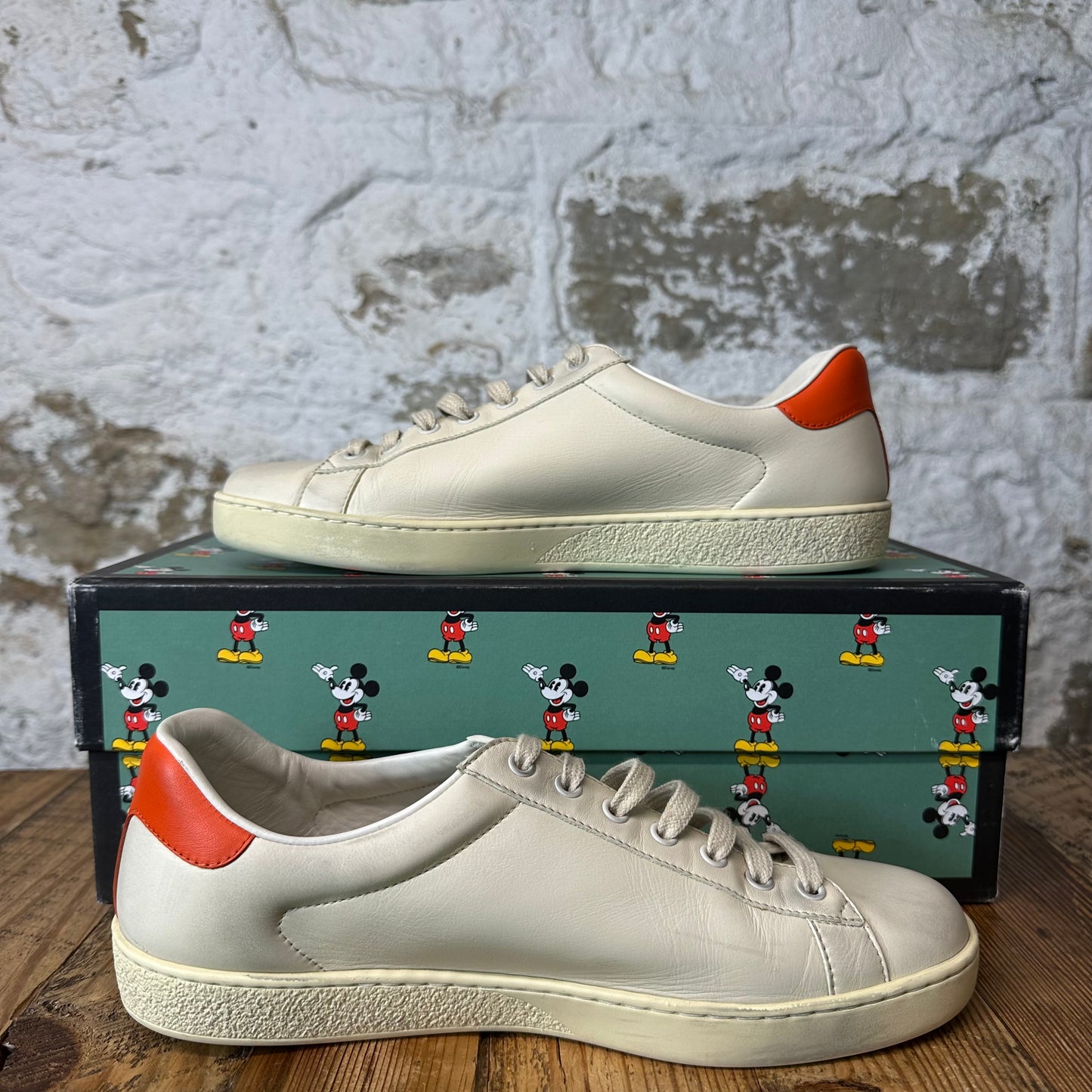 Gucci Mickey Mouse Cream Ace Sneaker Sz 8.5
