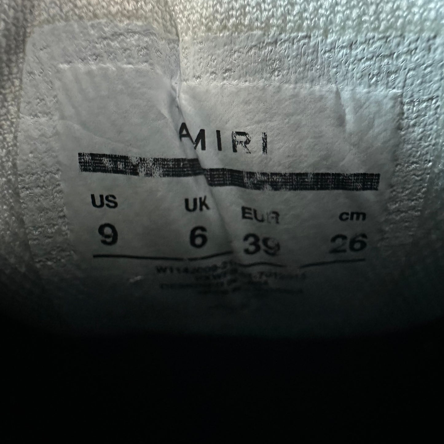 Amiri White Skeleton Black White Sneaker Sz 6.5 (39)