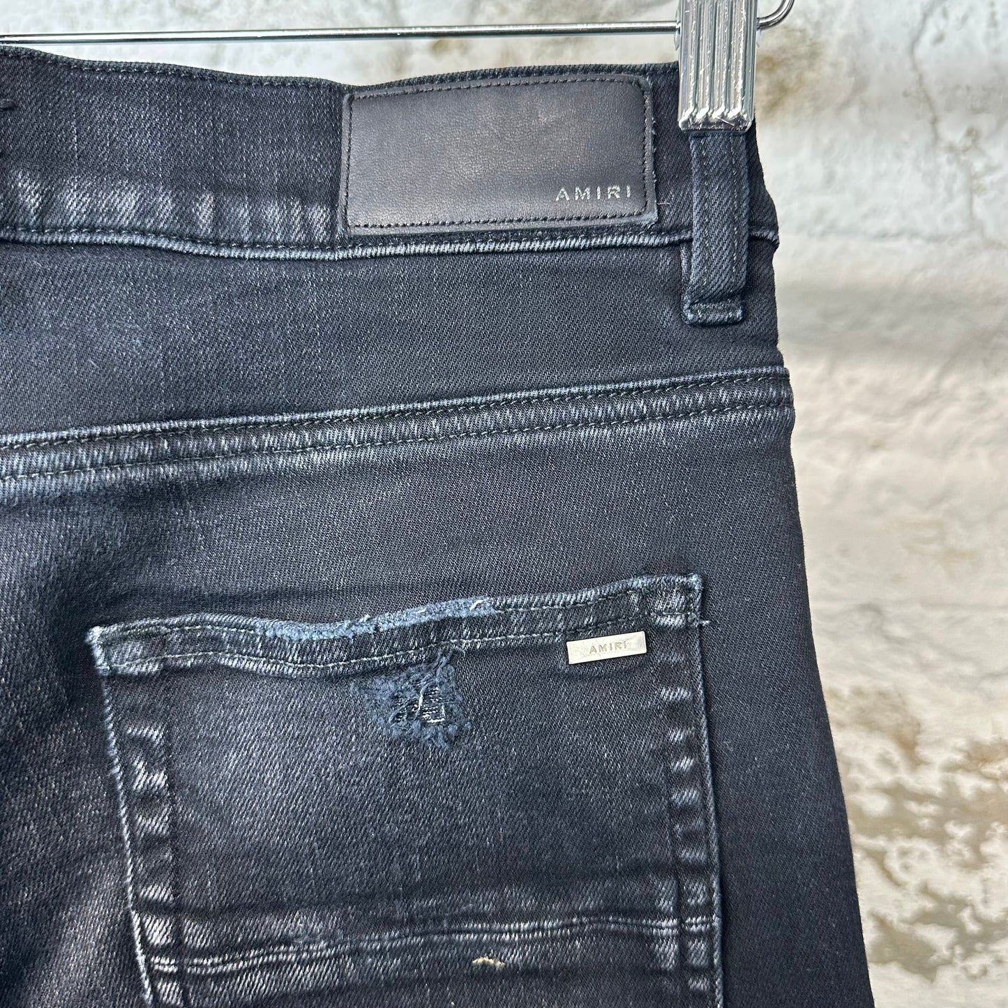 Amiri Plain Black Denim Jeans Sz 31