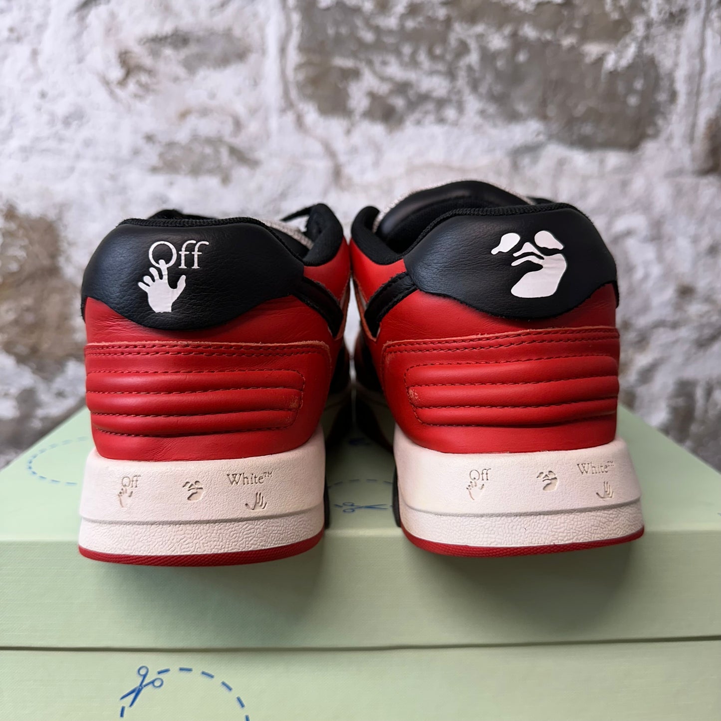 Off-White Out Of Office Black White Red Sneaker Sz 6.5 (39)