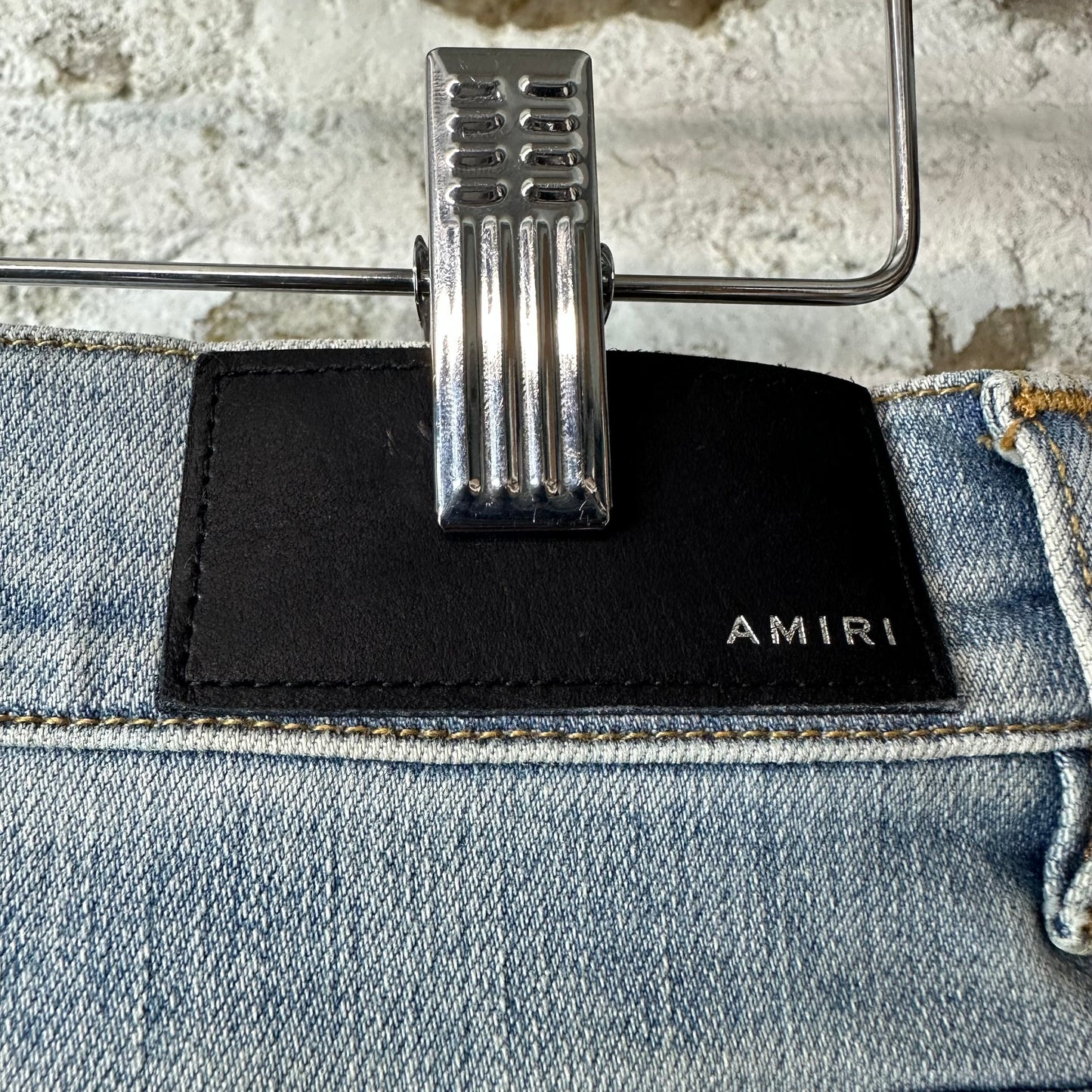 Amiri Leopard Thrasher Blue Denim Jeans Sz 31