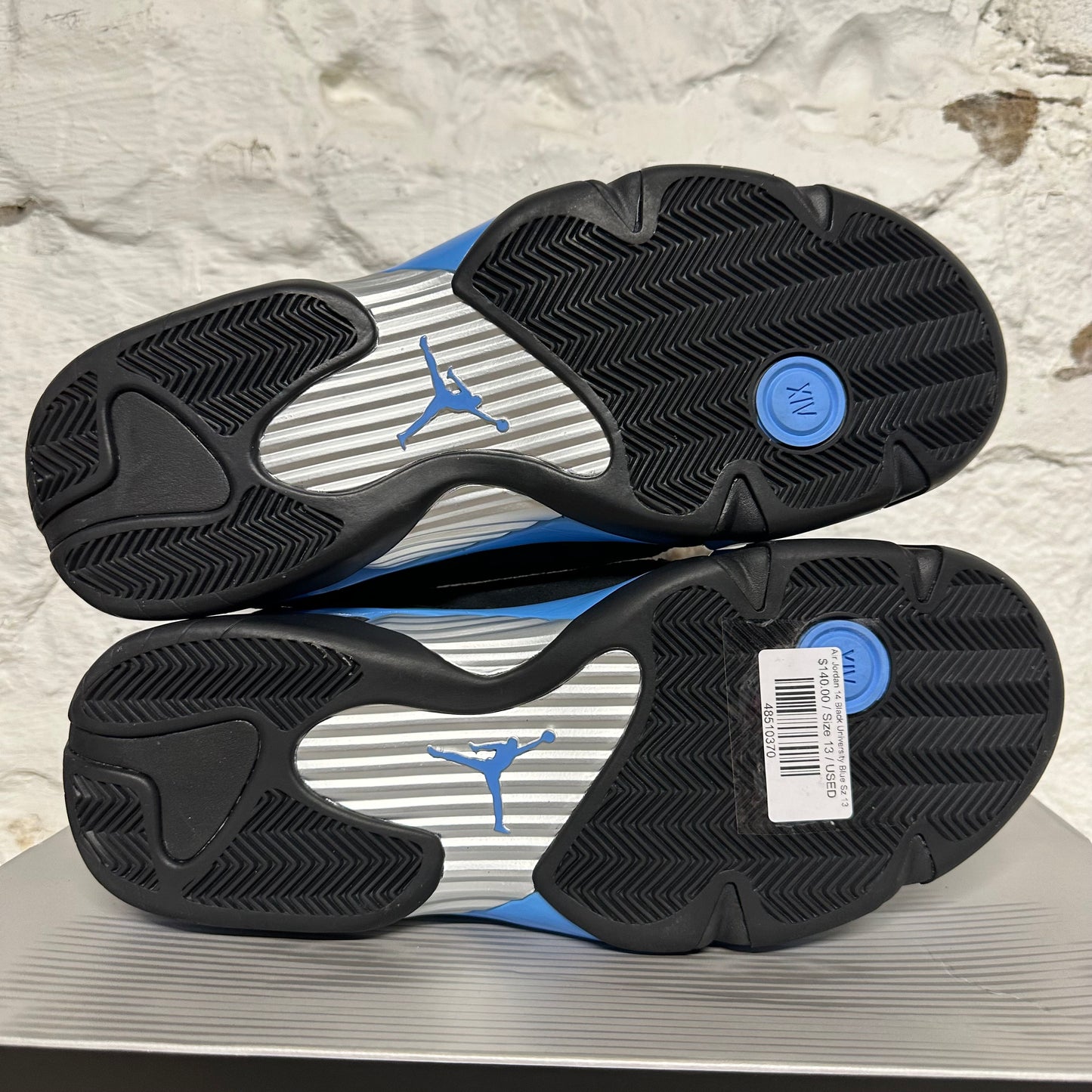 Air Jordan 14 Black University Blue Sz 13