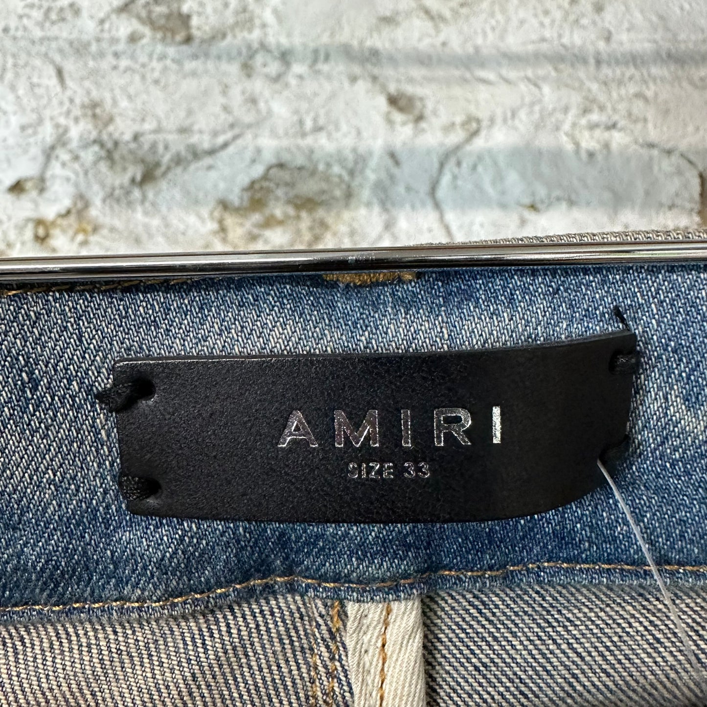 Amiri MX1 Black Multicolor Paisley Blue Denim Jeans Sz 33