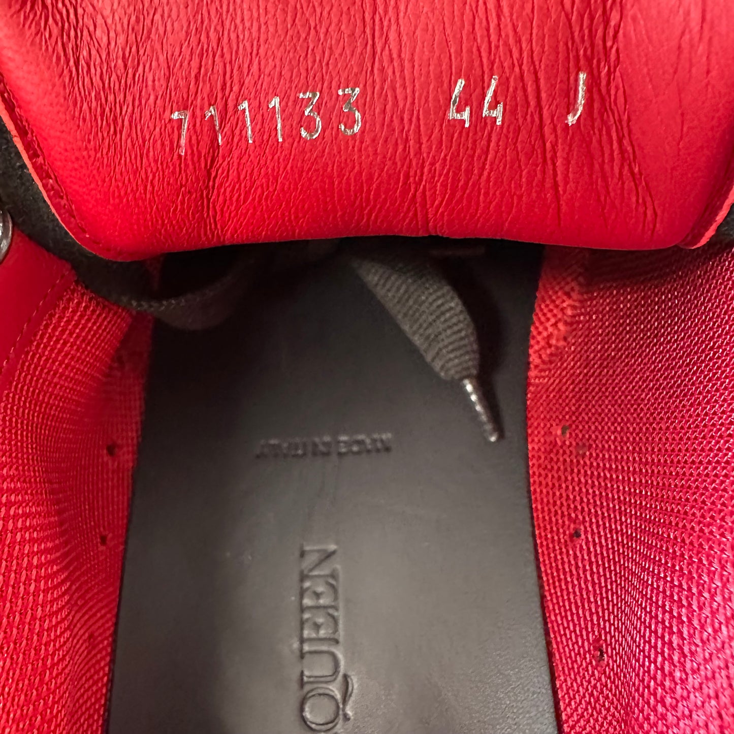 Alexander McQueen Black Red Grey Court Trainer Sneaker Sz 11 (44)