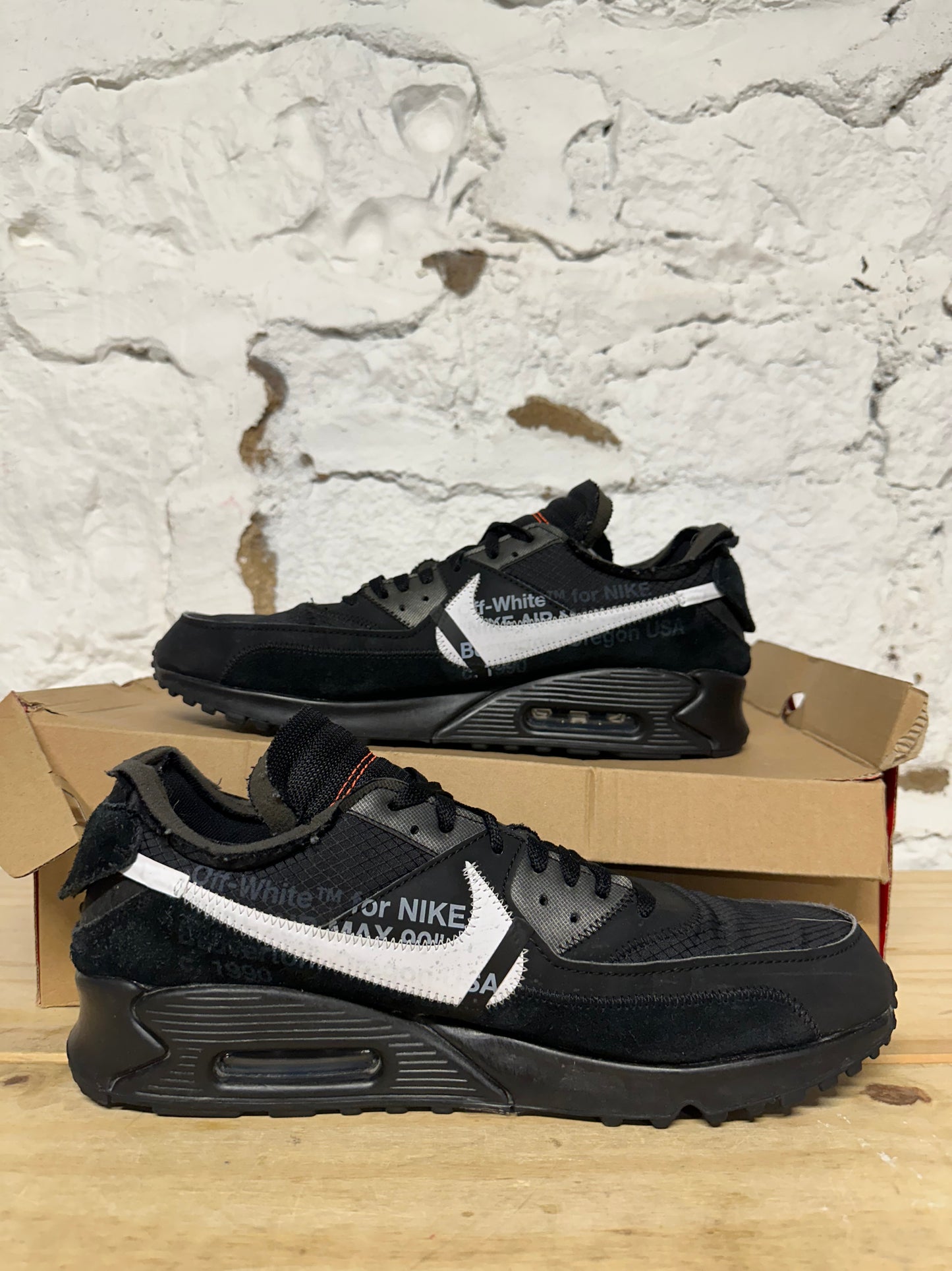 Nike Air Max 90 Off White Black Sz 13