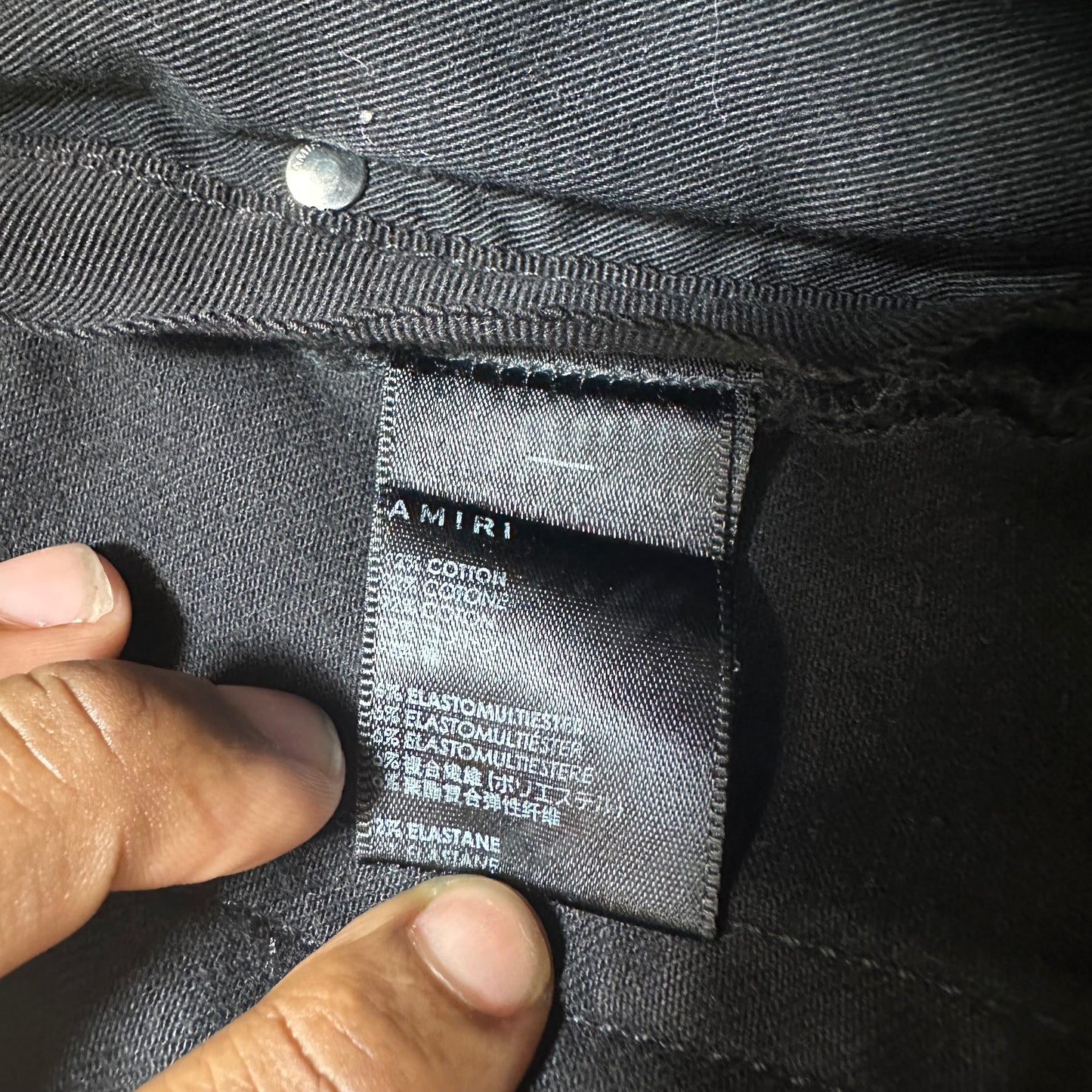 Amiri MX1 Black Paisley Black Denim Jeans Sz 36