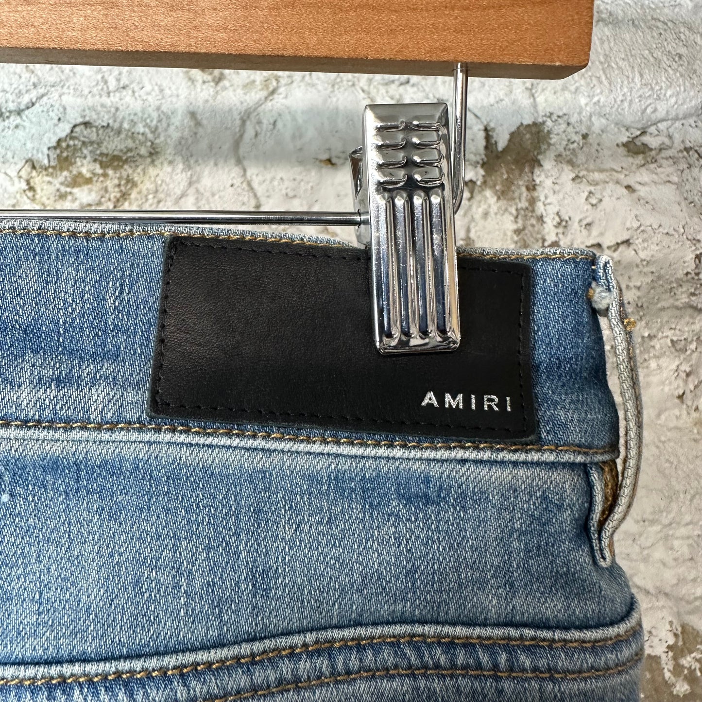 Amiri Embroidered Reaper Logo Blue Denim Jeans Sz 29