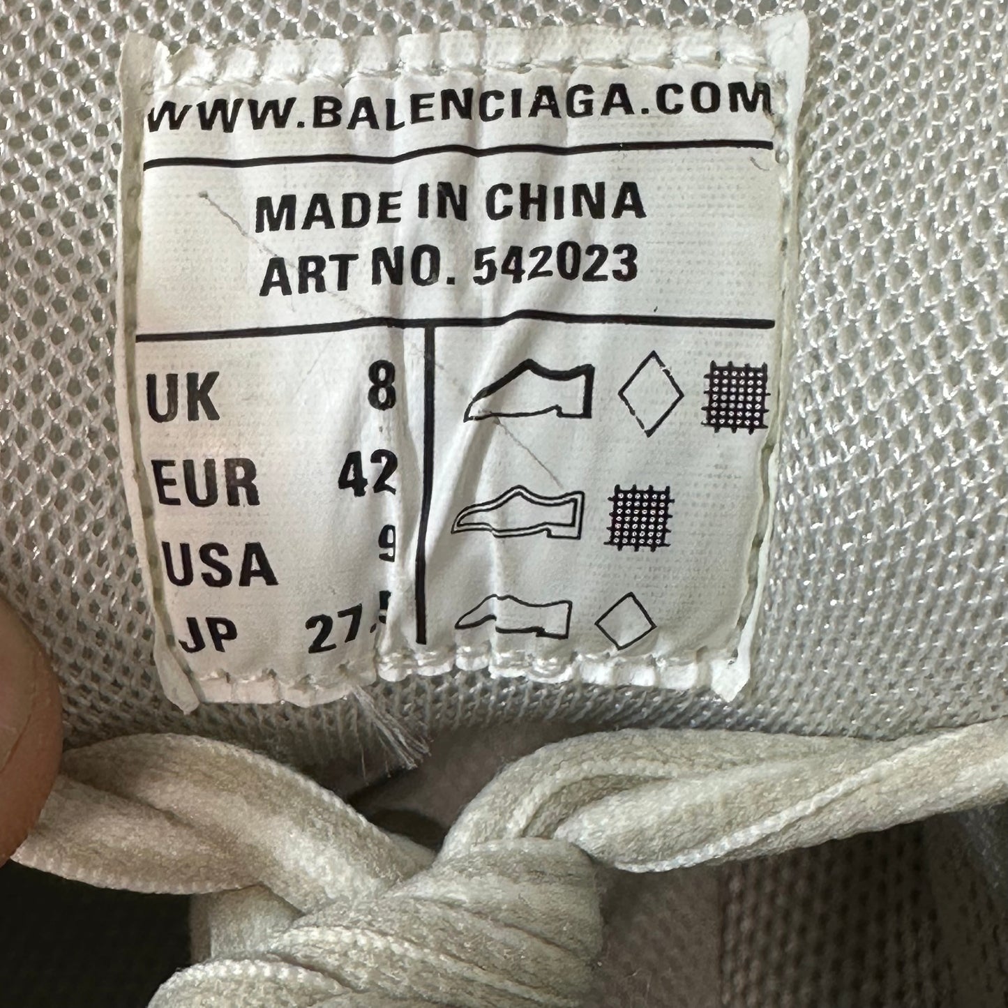 Balenciaga Track Runner Triple White Sneaker Sz 9 (42)