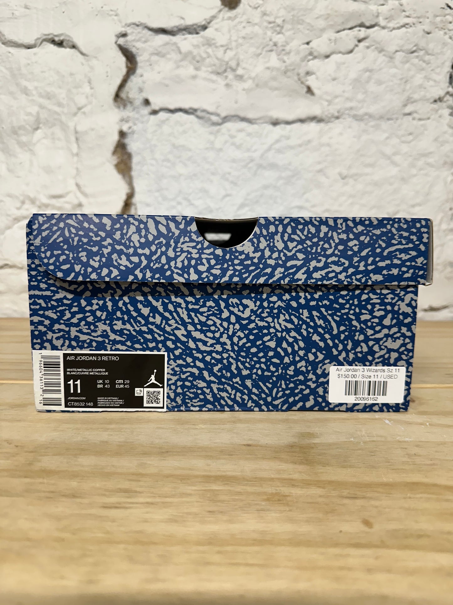 Air Jordan 3 Wizards Sz 11